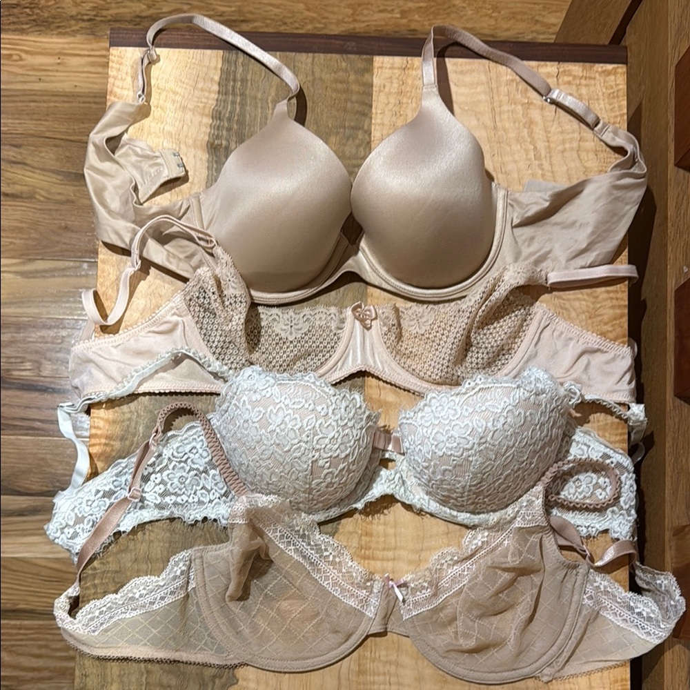 Four Neutral Bras with Underwire Support
